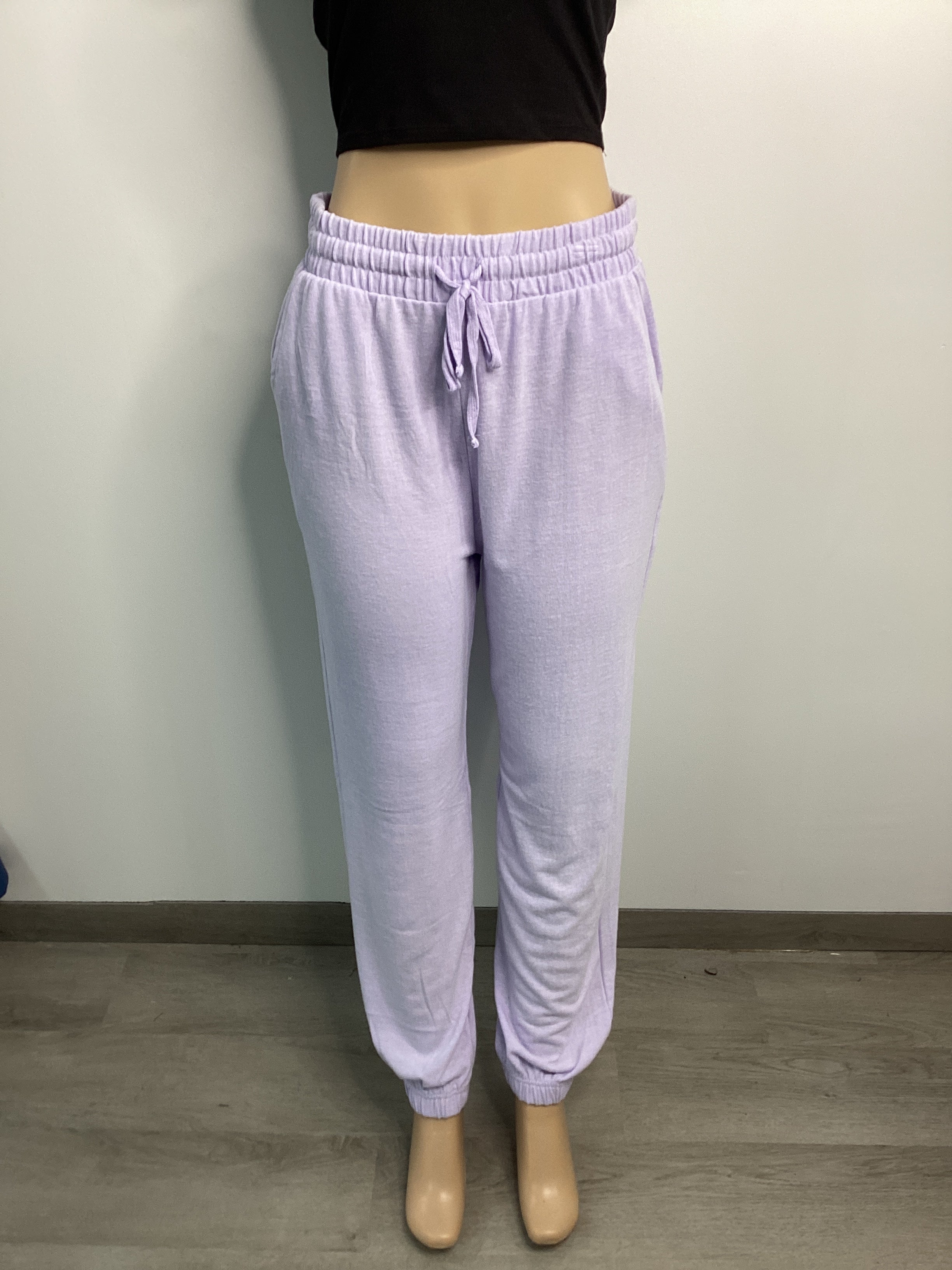 Soft Knit Cozy Elastic Waist Tie Jogger Pant - Closet Space