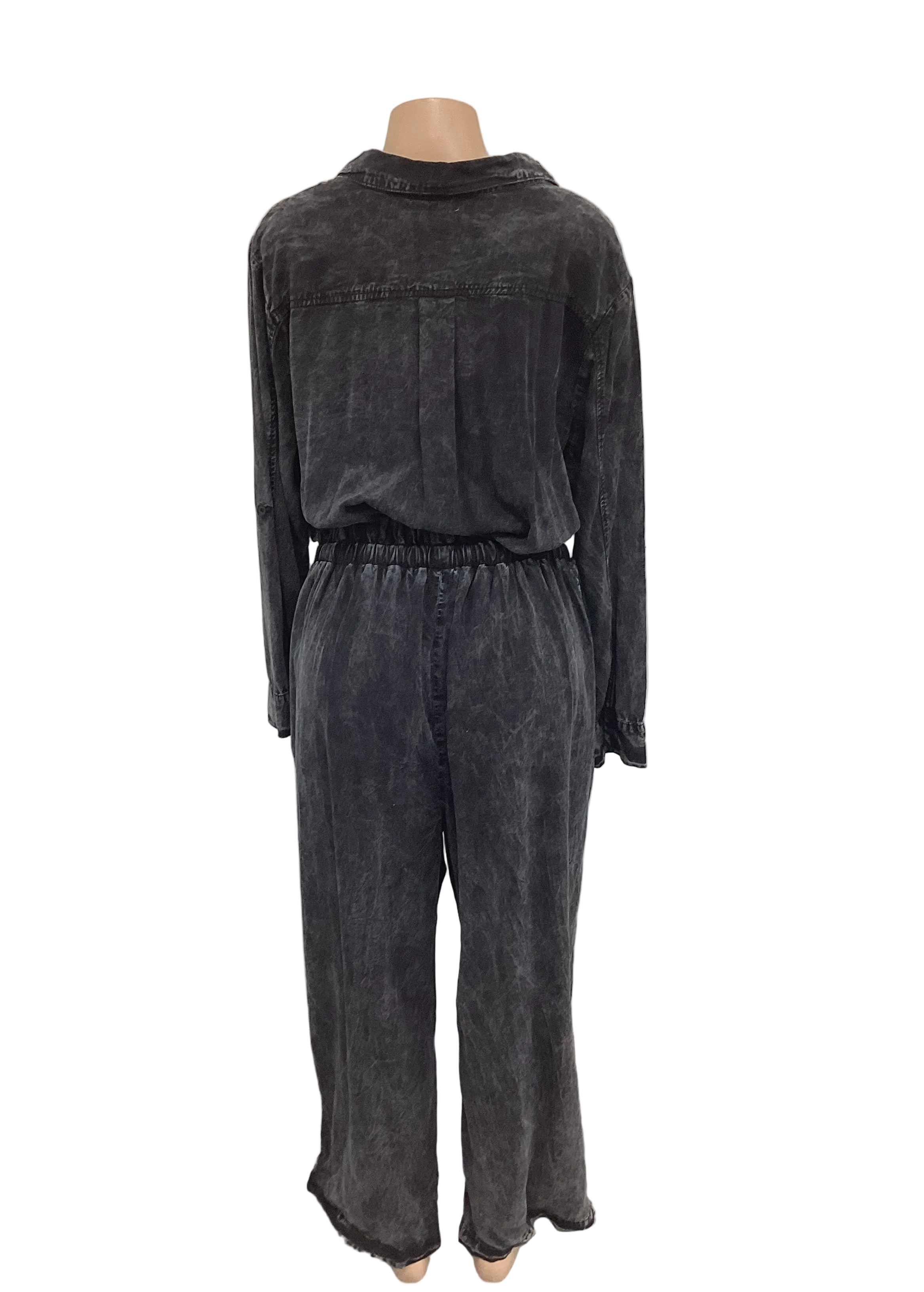 Mineral Washed Button Down Jumpsuit