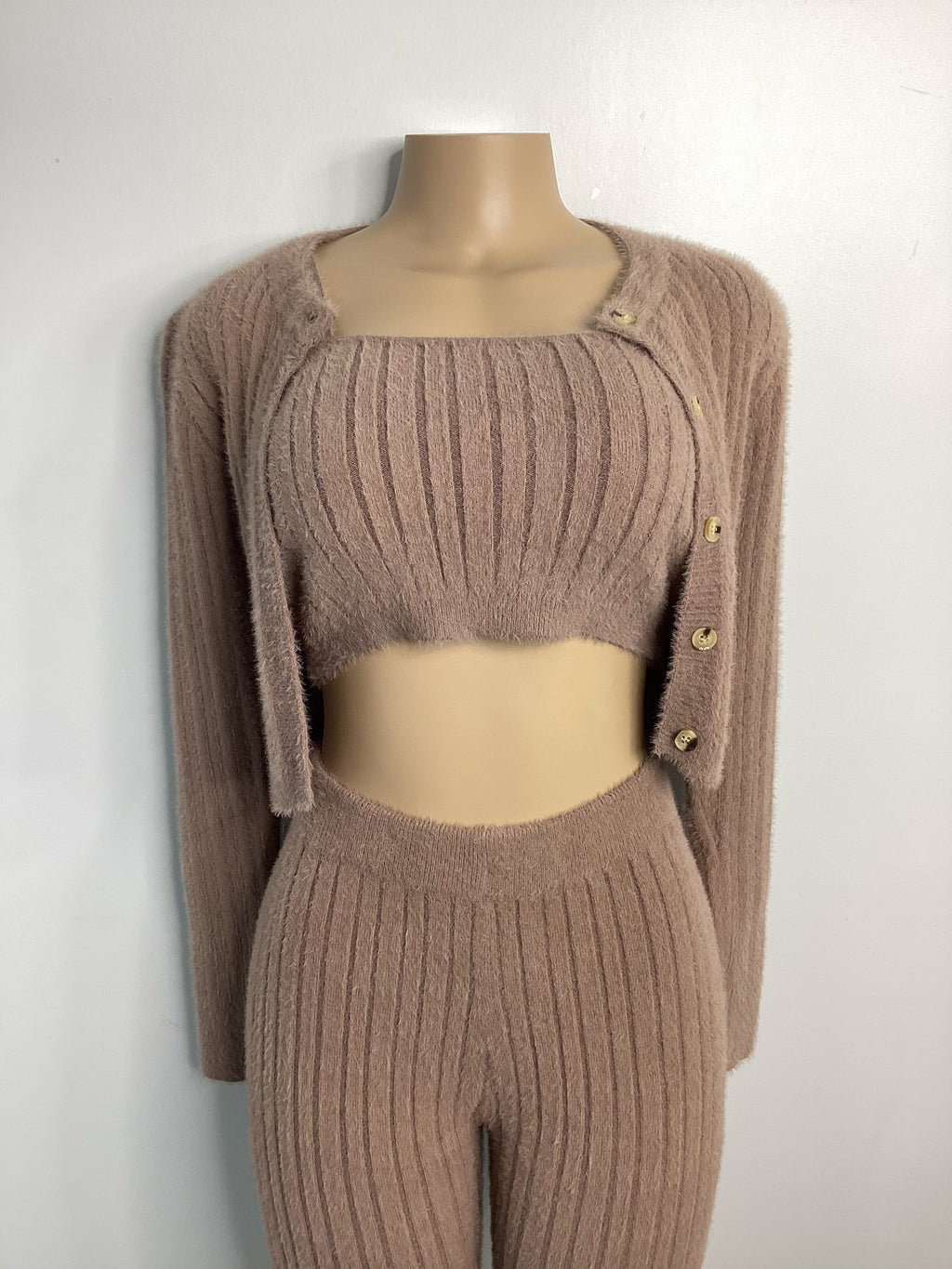 Mohair Cable Knit 3 Piece Set - Closet Space