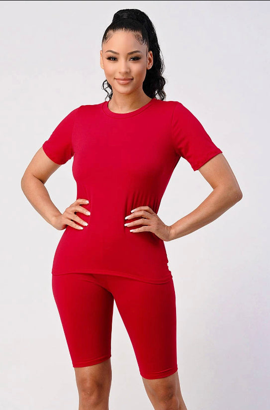 Two Piece Top and Biker Set - Closet Space