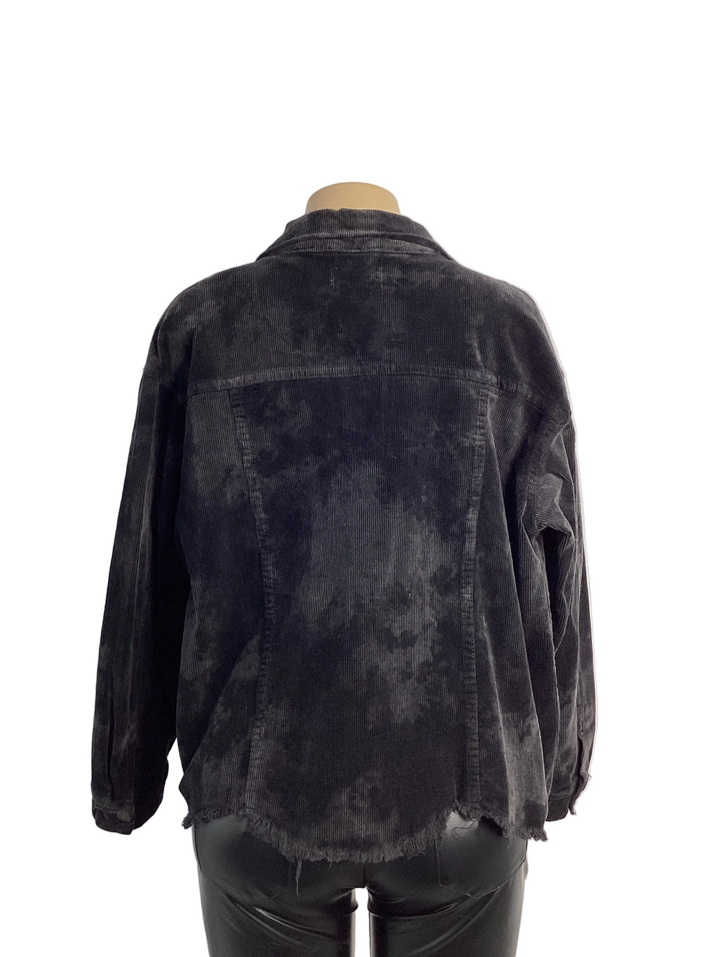 Washed Button Front Tie Dye Corduroy Jacket