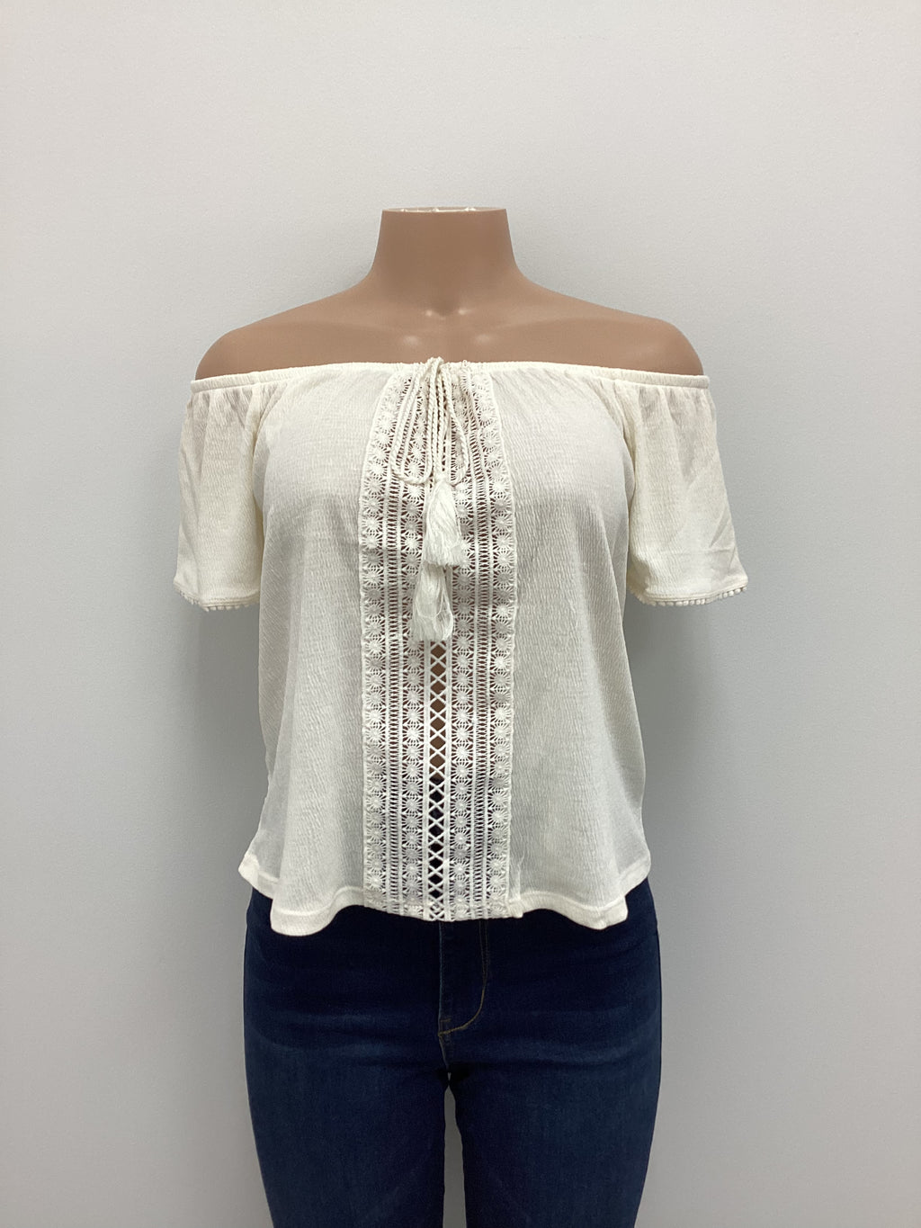 Off The Shoulder Tassel Blouse - Closet Space