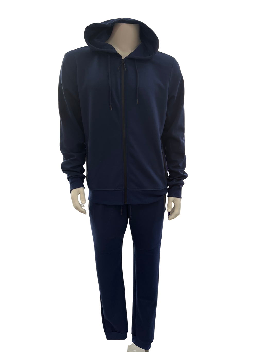 Kangaroo Pocket Zippered Jogger Set - Closet Space