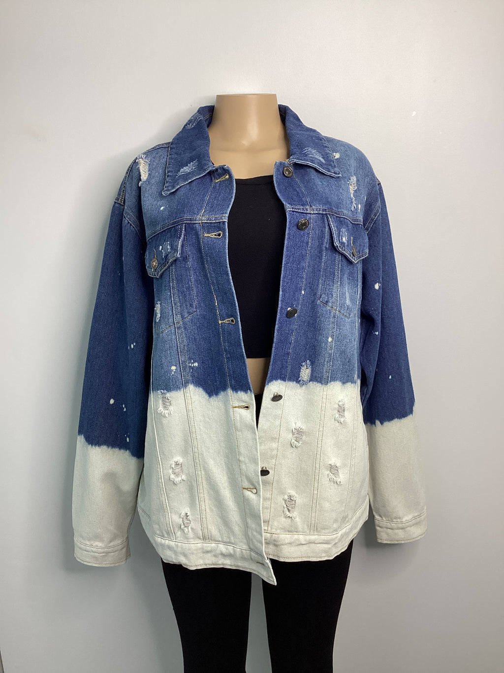 Curvy - Bleached Denim Jacket - Closet Space