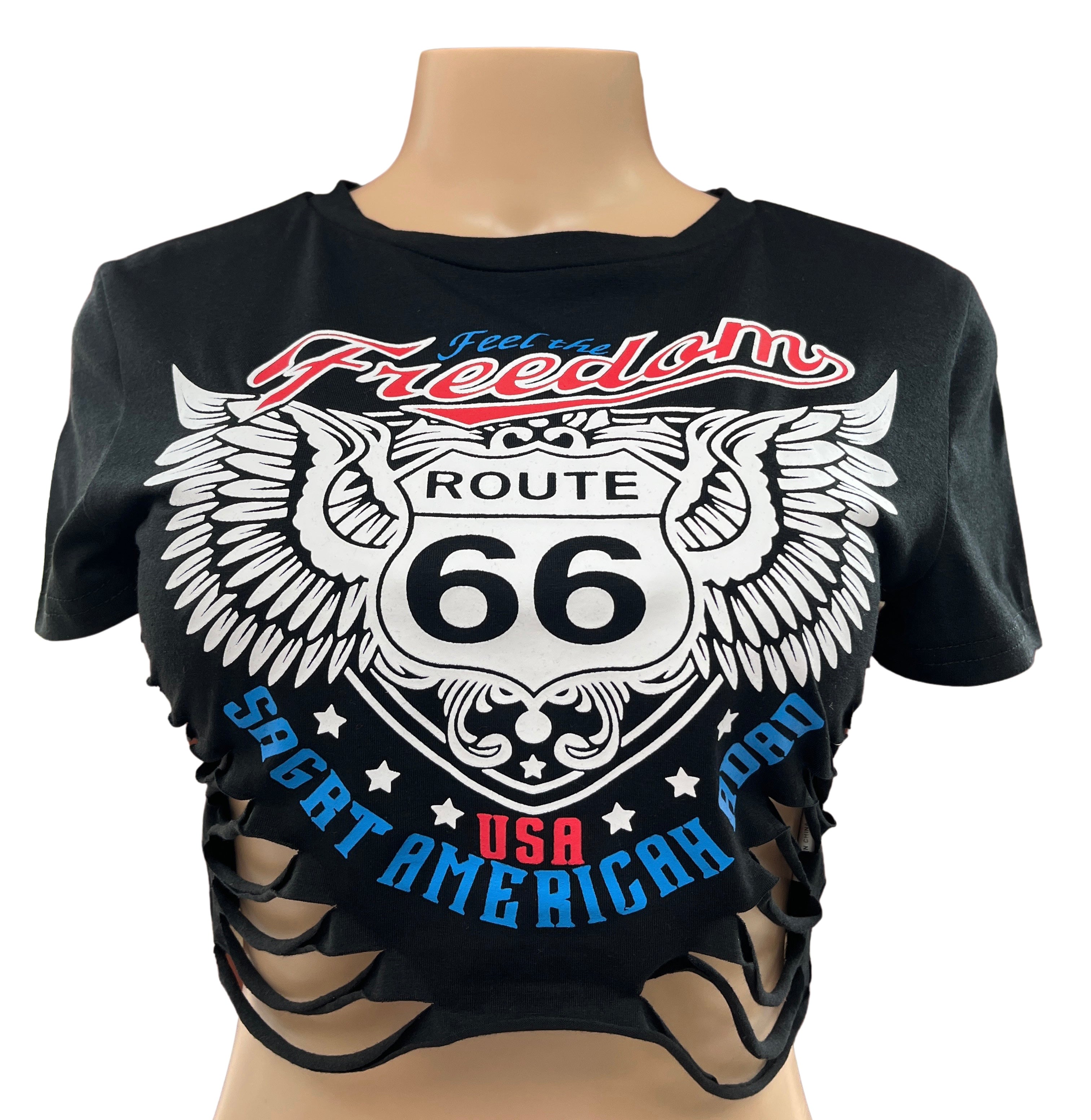 Feel The Freedom Distressed Crop Top - Closet Space