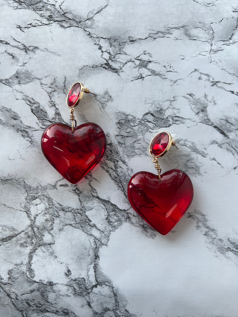 Acrylic Heart Earrings - Closet Space
