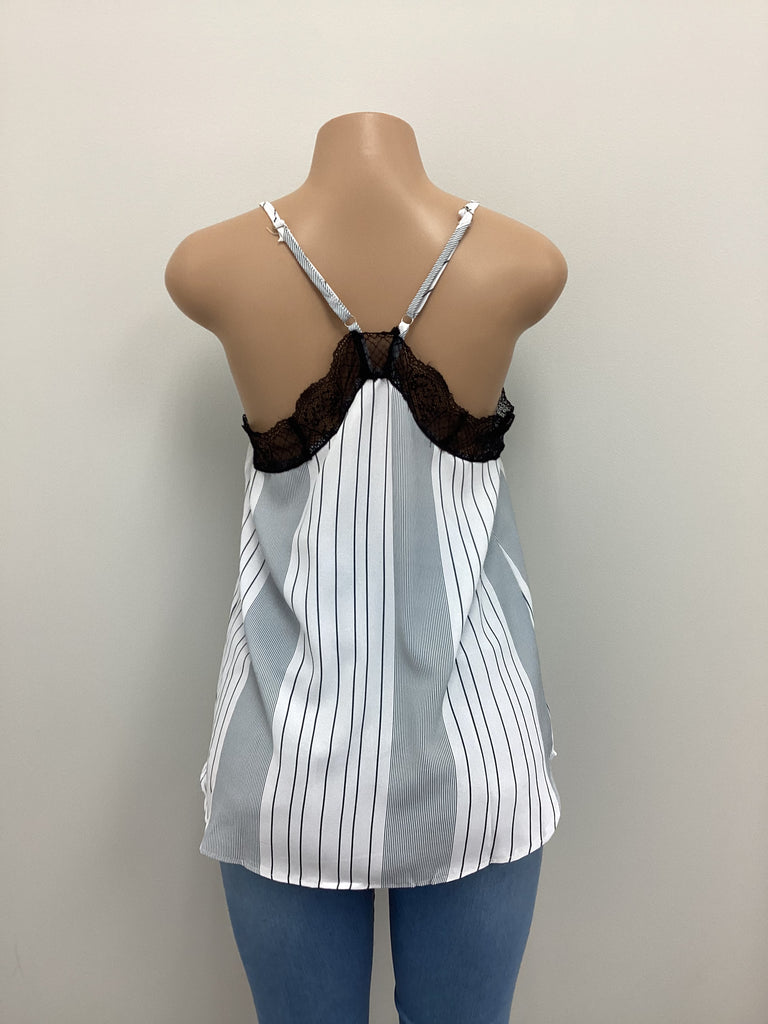 Striped Laced Cami Top - Closet Space