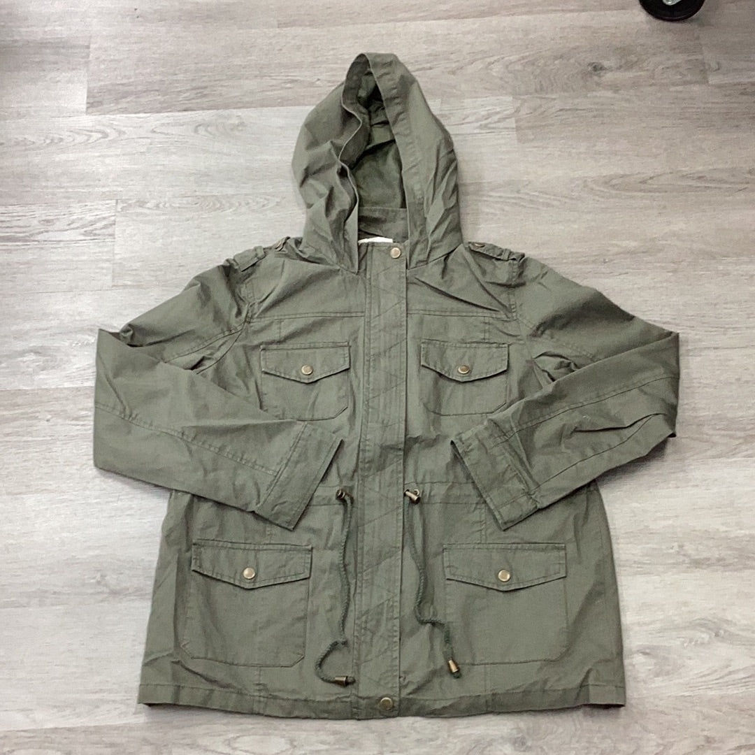 Hooded Drawstring Utility Jacket - Closet Space