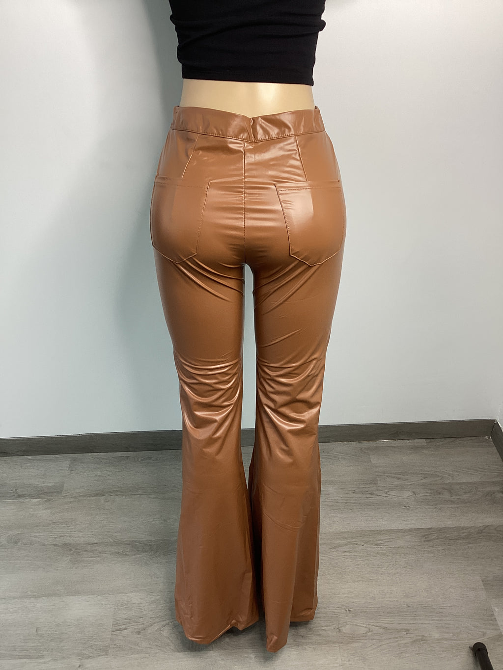 Faux Leather Slim Fit Flare Pant - Closet Space
