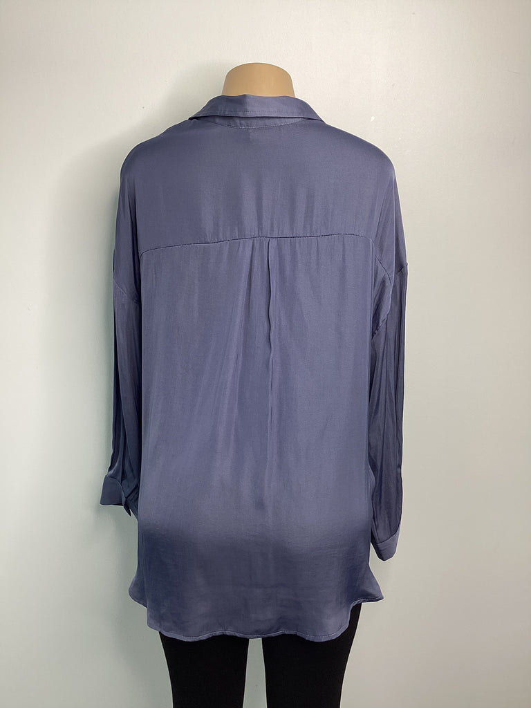 Button Front Collar Woven Blouse - Closet Space