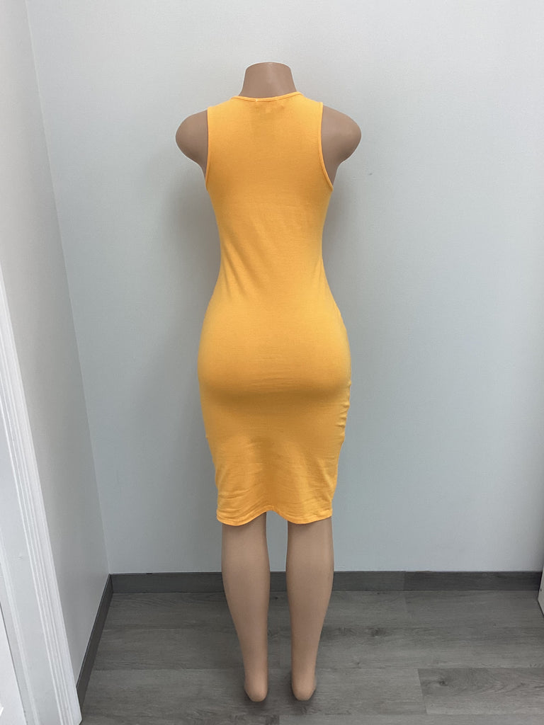 Cotton Spandex Solid Sleeveless Tank Bodycon Midi Dress - Closet Space