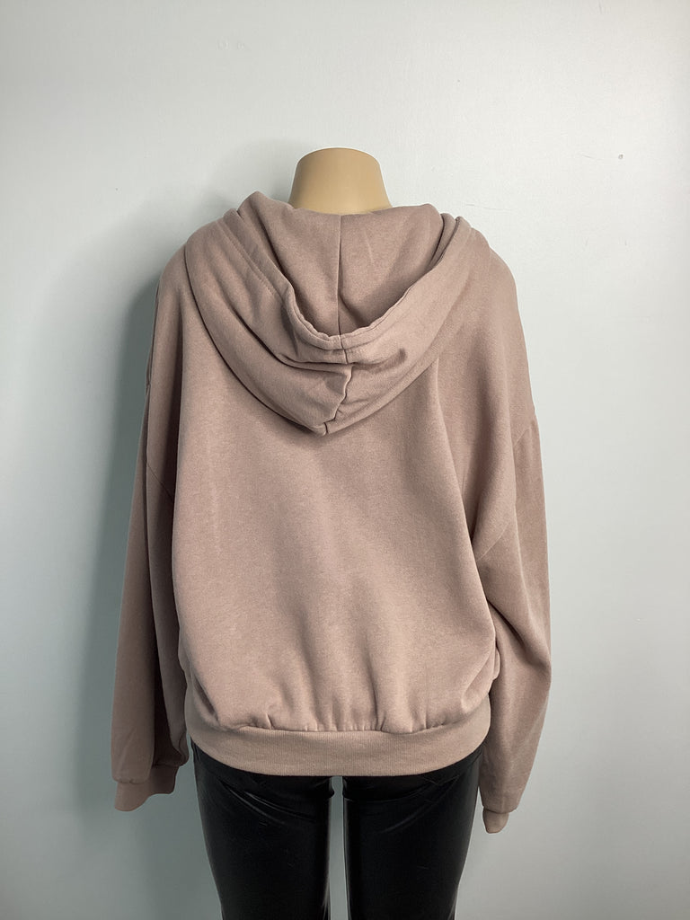 Zip Up Kangaroo Pocket Fleece Lined Hoodie - Closet Space