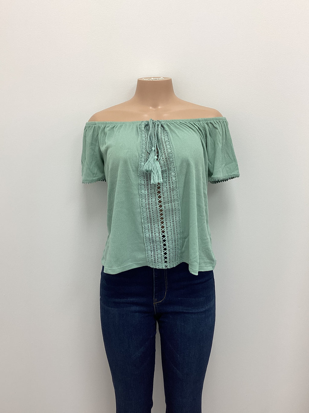 Off The Shoulder Tassel Blouse - Closet Space