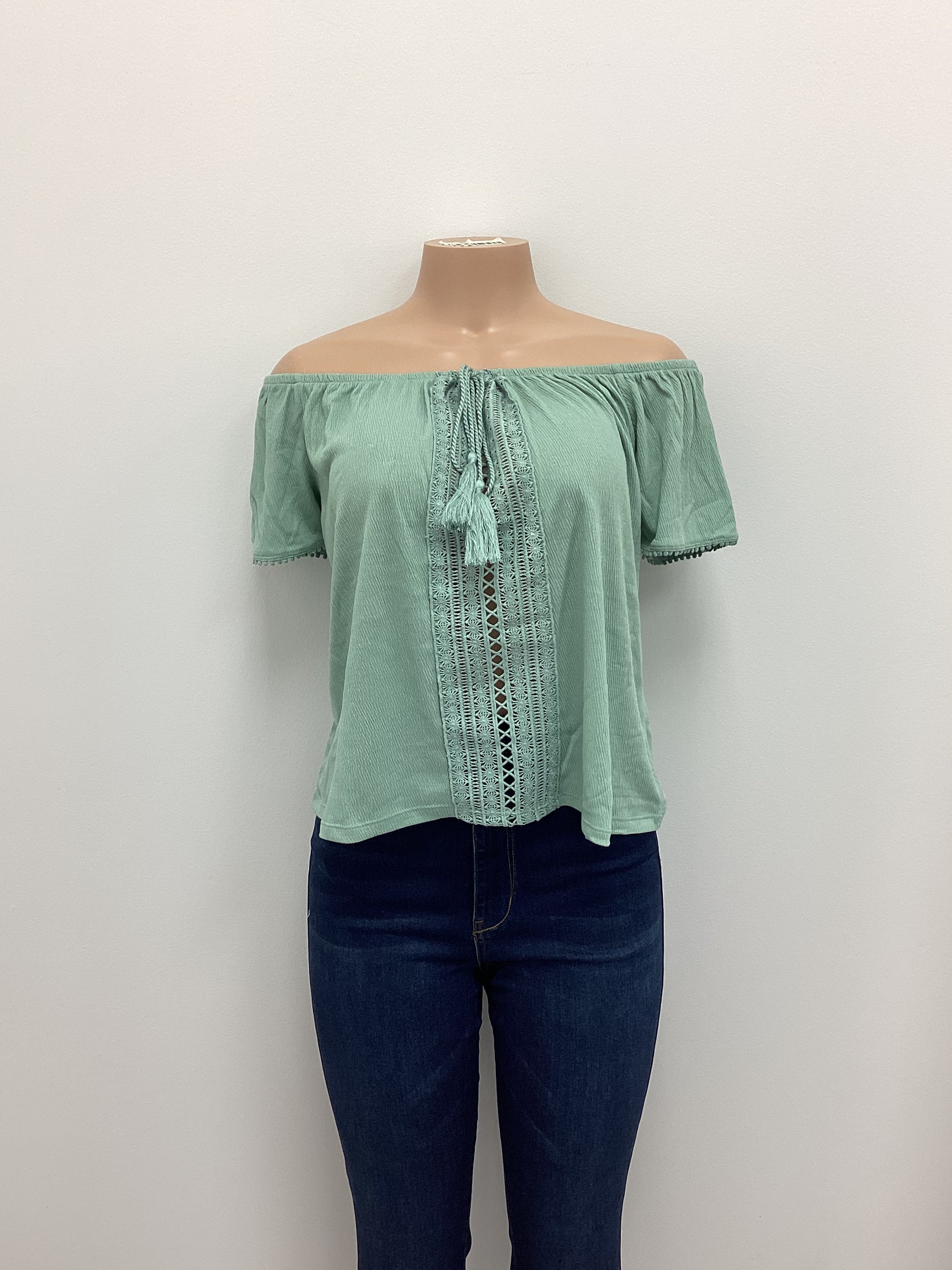Off The Shoulder Tassel Blouse - Closet Space