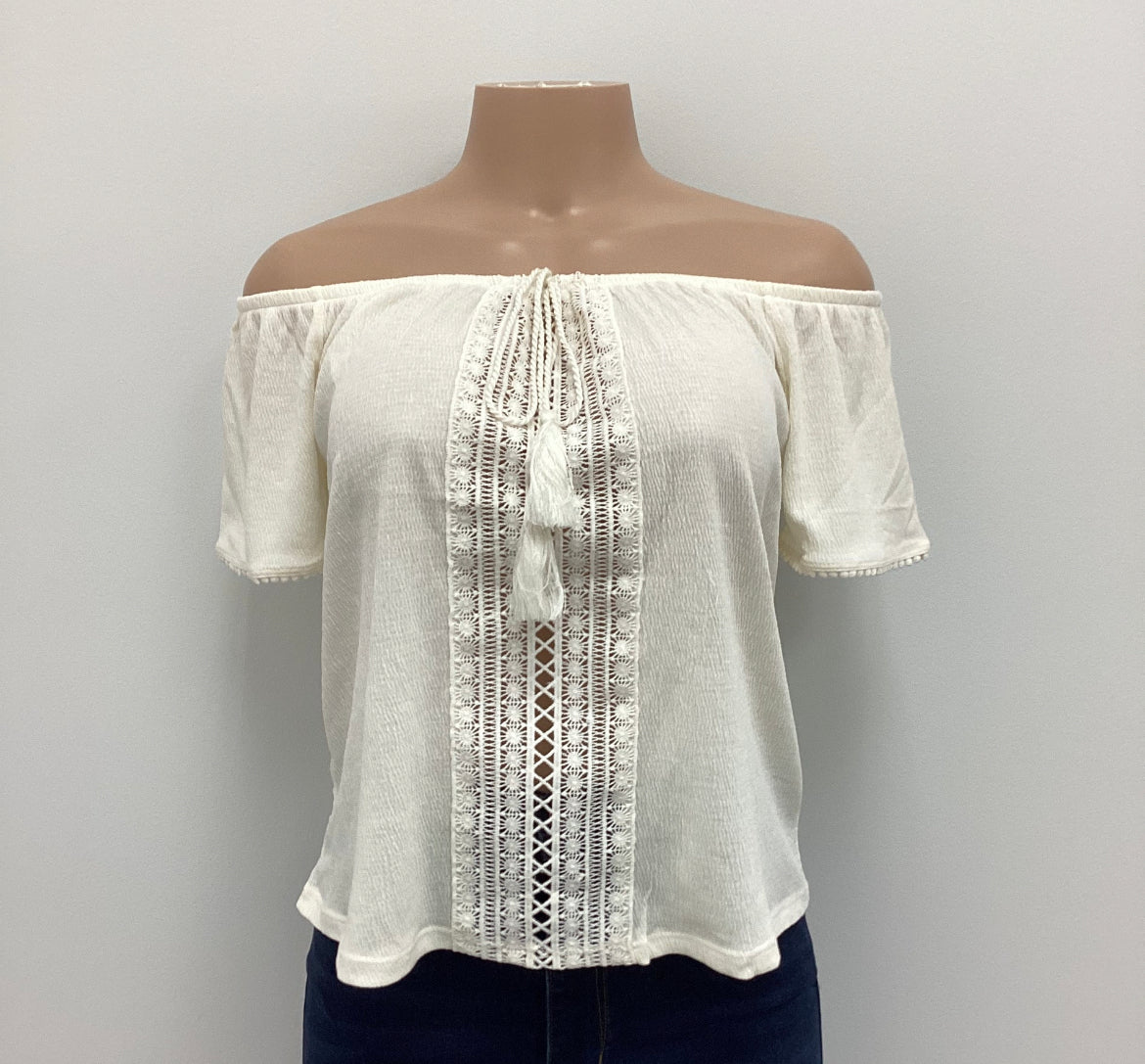 Off The Shoulder Tassel Blouse - Closet Space