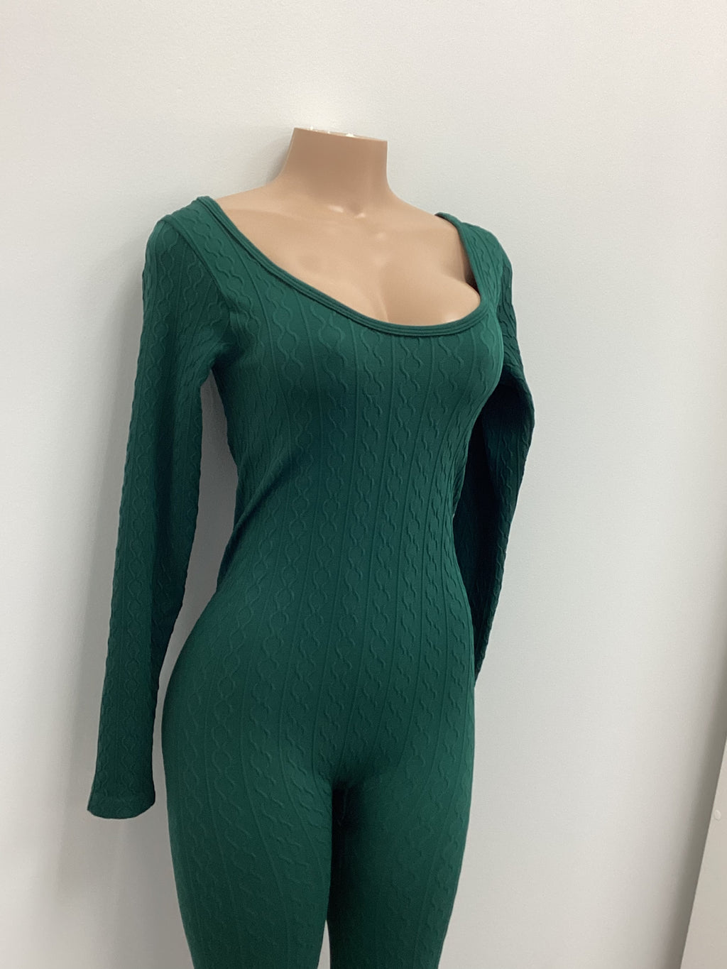 Green Hooded Knit Jumpsuit - Closet Space