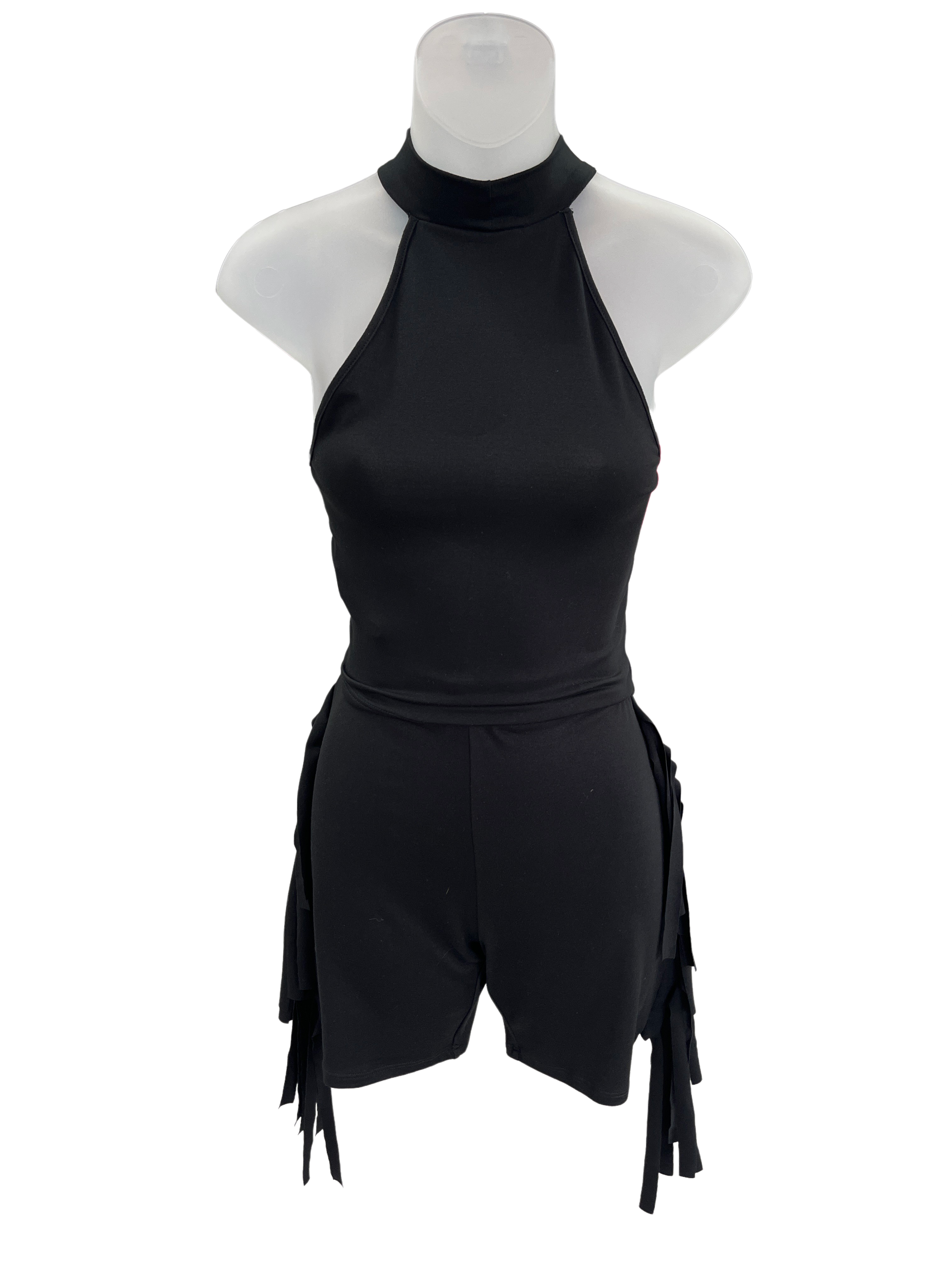 Mock Neck Crop Top & Side Laser Cut Short Set - Closet Space