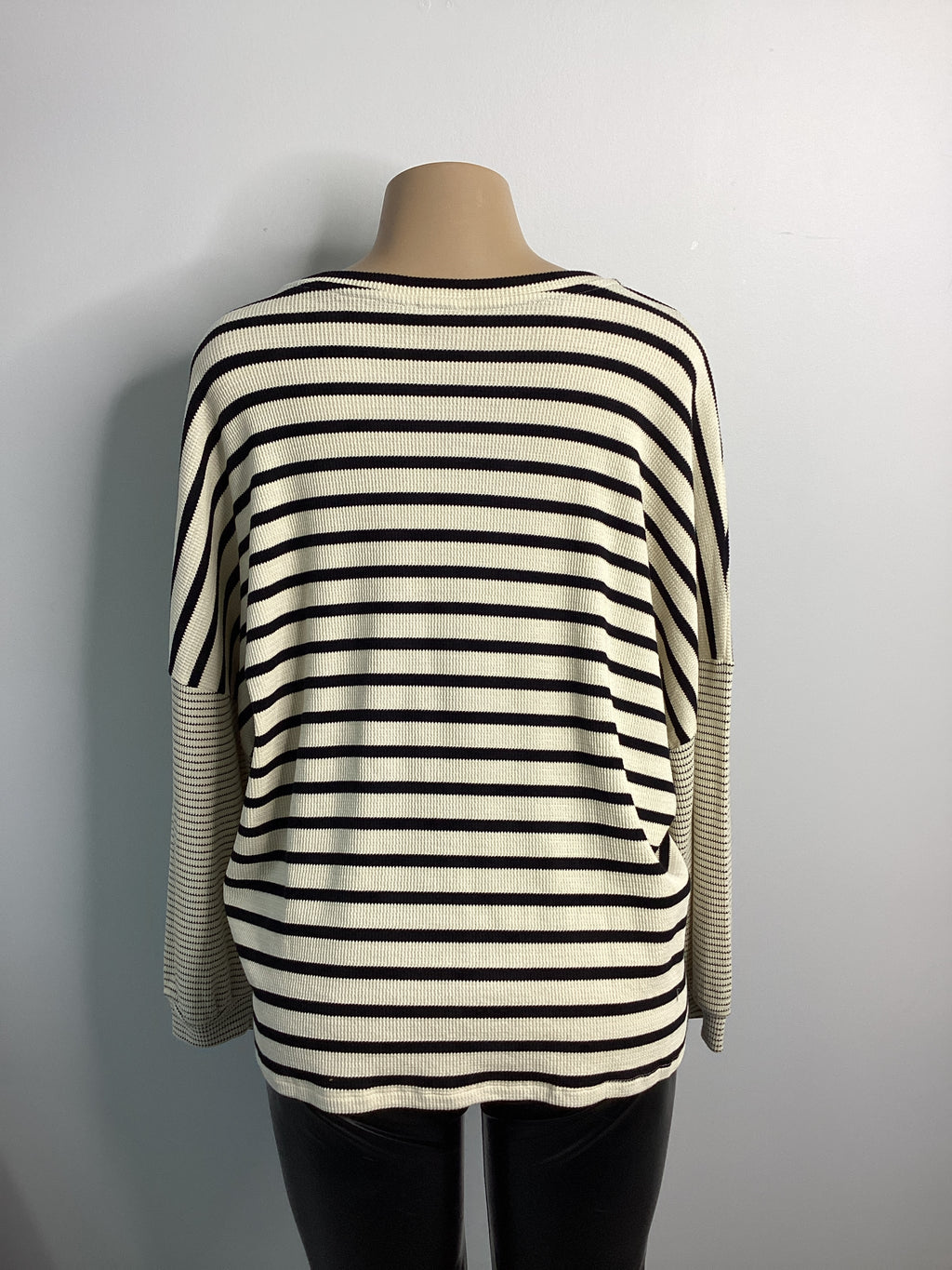 Curvy - Striped Thermal Lounge Top - Closet Space