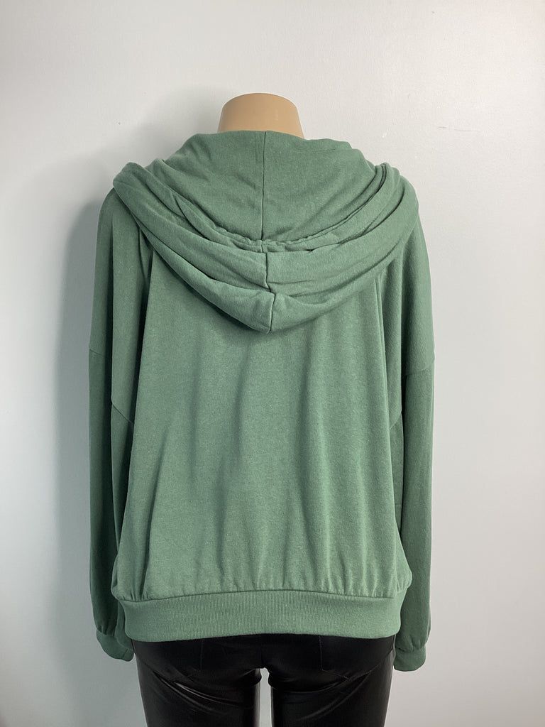 Curvy - Zip-Up Fleece Hooded Sweatshirt - Closet Space