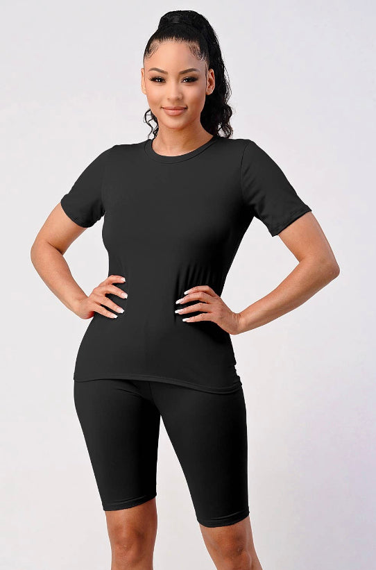 Two Piece Top and Biker Set - Closet Space