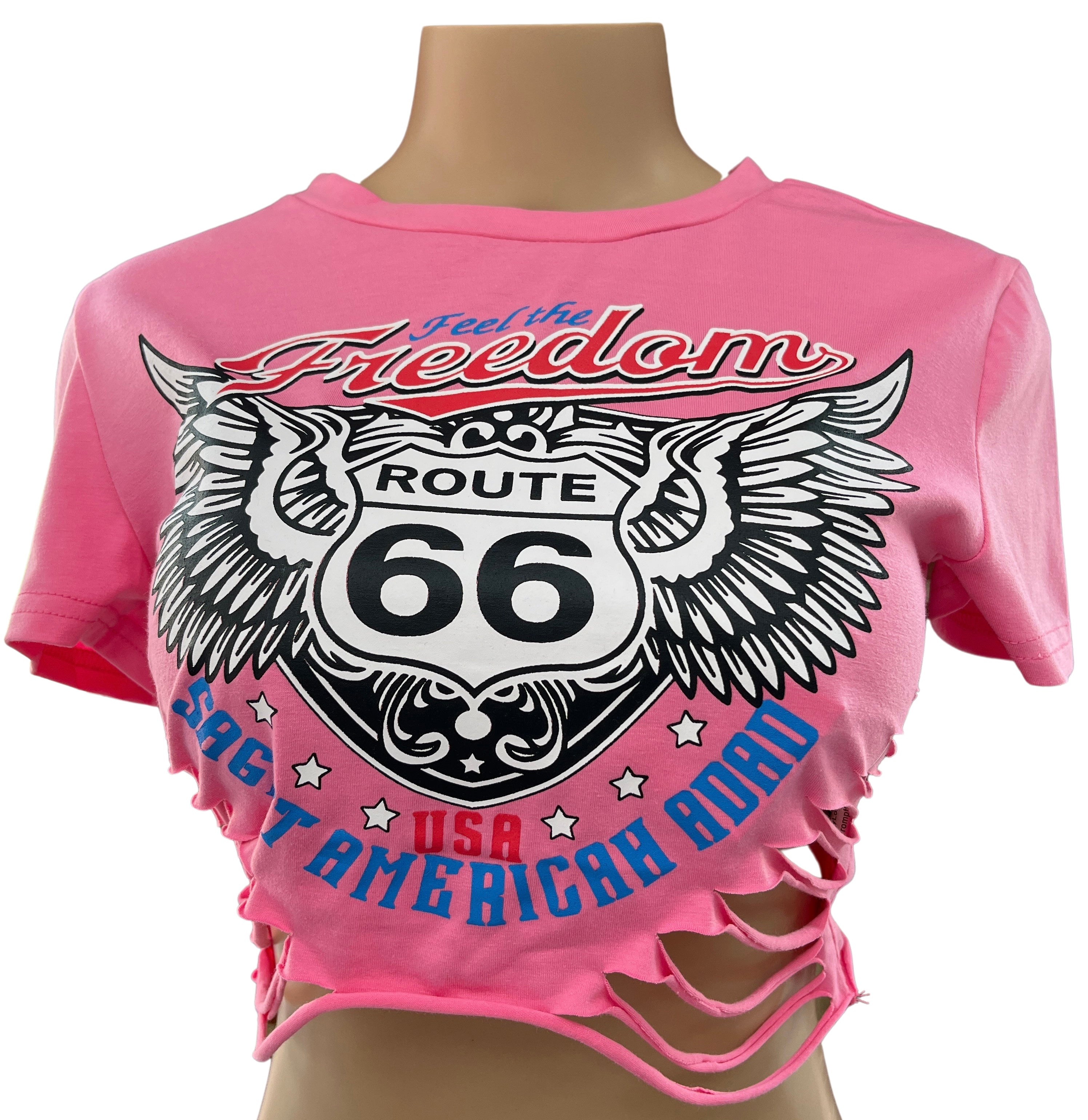 Feel The Freedom Distressed Crop Top - Closet Space