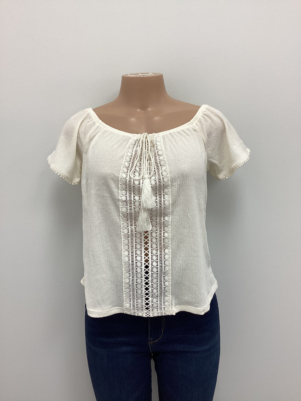 Off The Shoulder Tassel Blouse - Closet Space