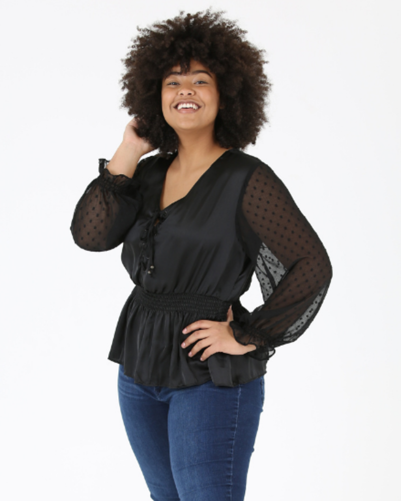 Curvy - Satin Woven Blouse - Closet Space