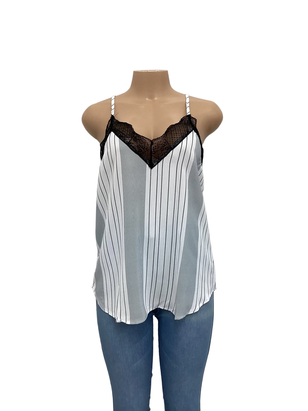 Striped Laced Cami Top - Closet Space