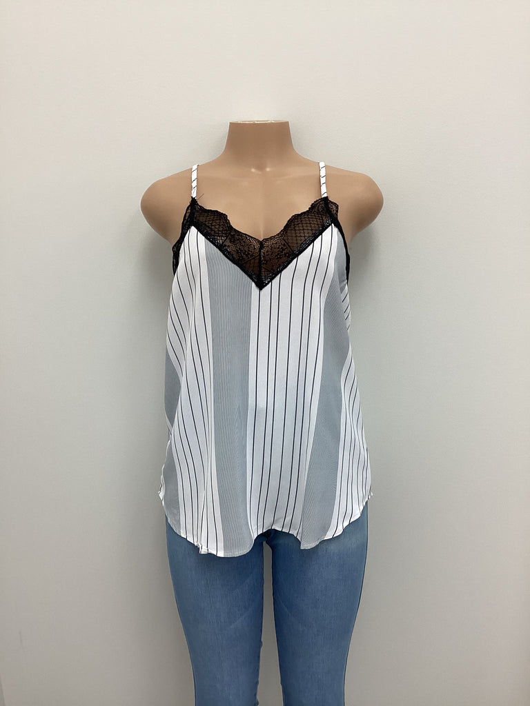 Striped Laced Cami Top - Closet Space