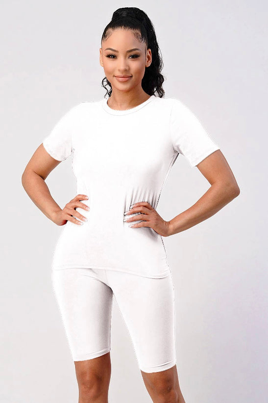 Two Piece Top and Biker Set - Closet Space