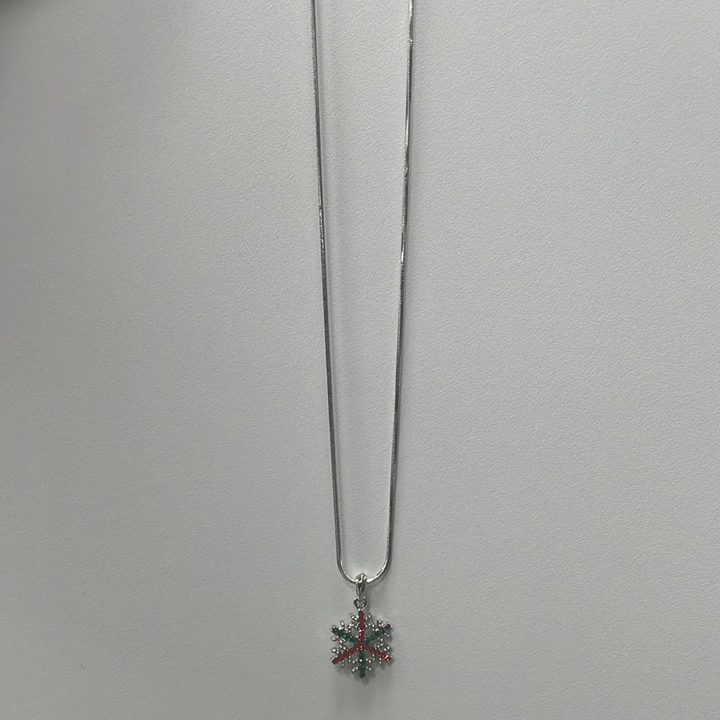 Rhinestone Snowflake Necklace - Closet Space