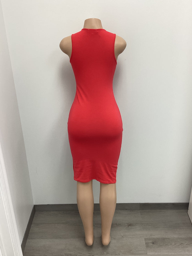 Cotton Spandex Solid Sleeveless Tank Bodycon Midi Dress - Closet Space