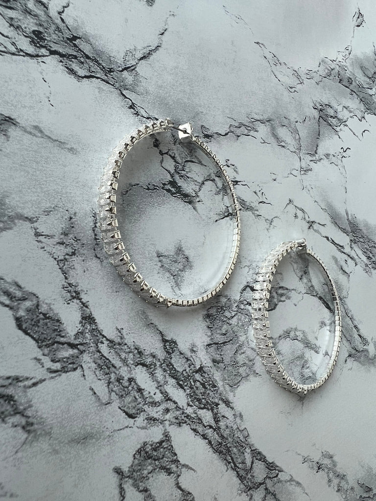 Half & Half Hoop Earrings - Closet Space