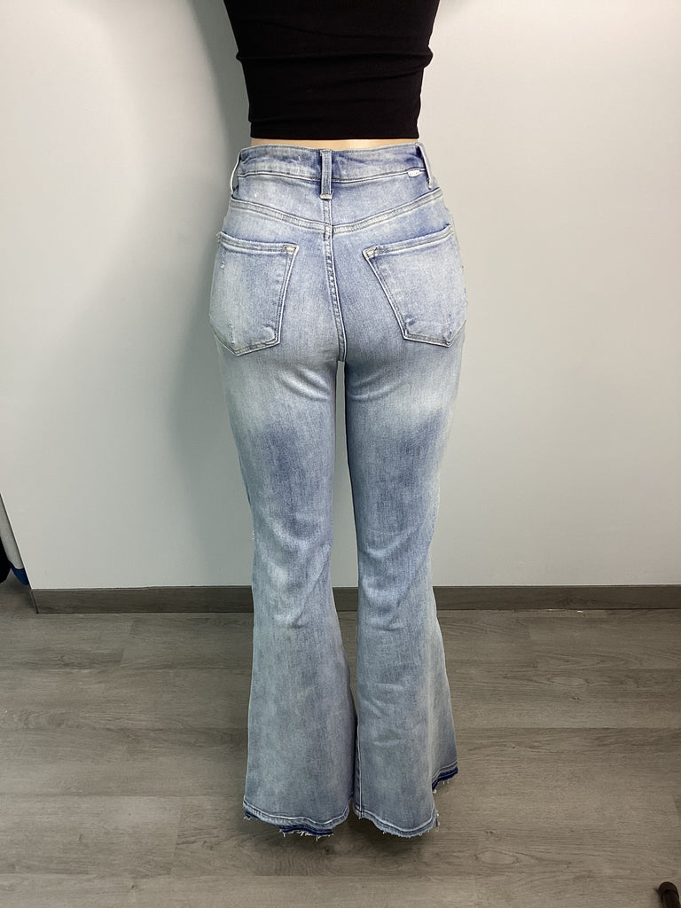 Risen High Waist 70’s Flare Jeans - Closet Space