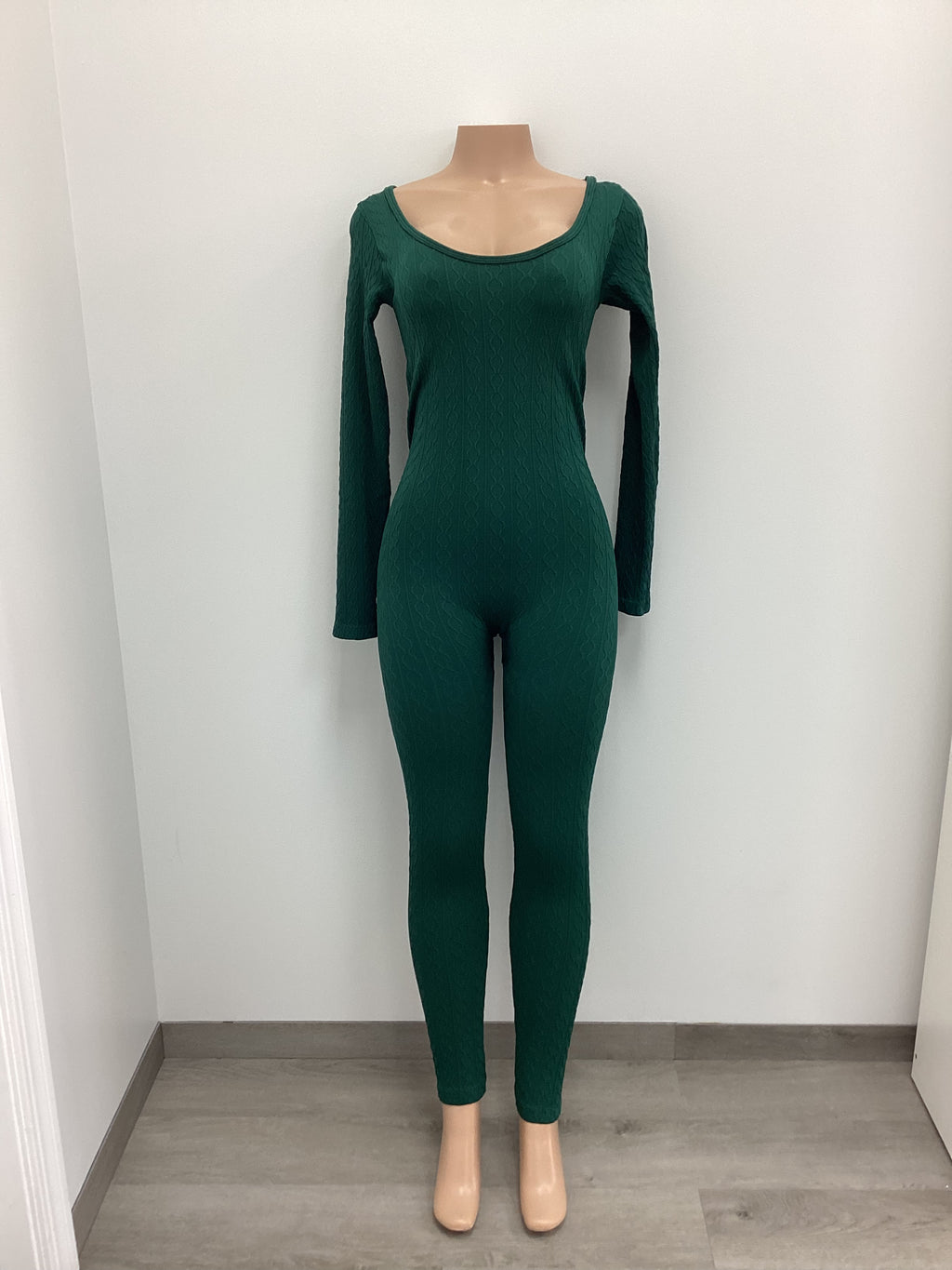 Green Hooded Knit Jumpsuit - Closet Space