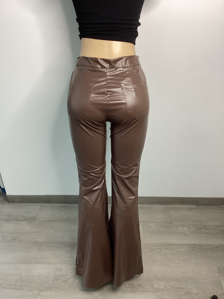 Faux Leather Slim Fit Flare Pant - Closet Space