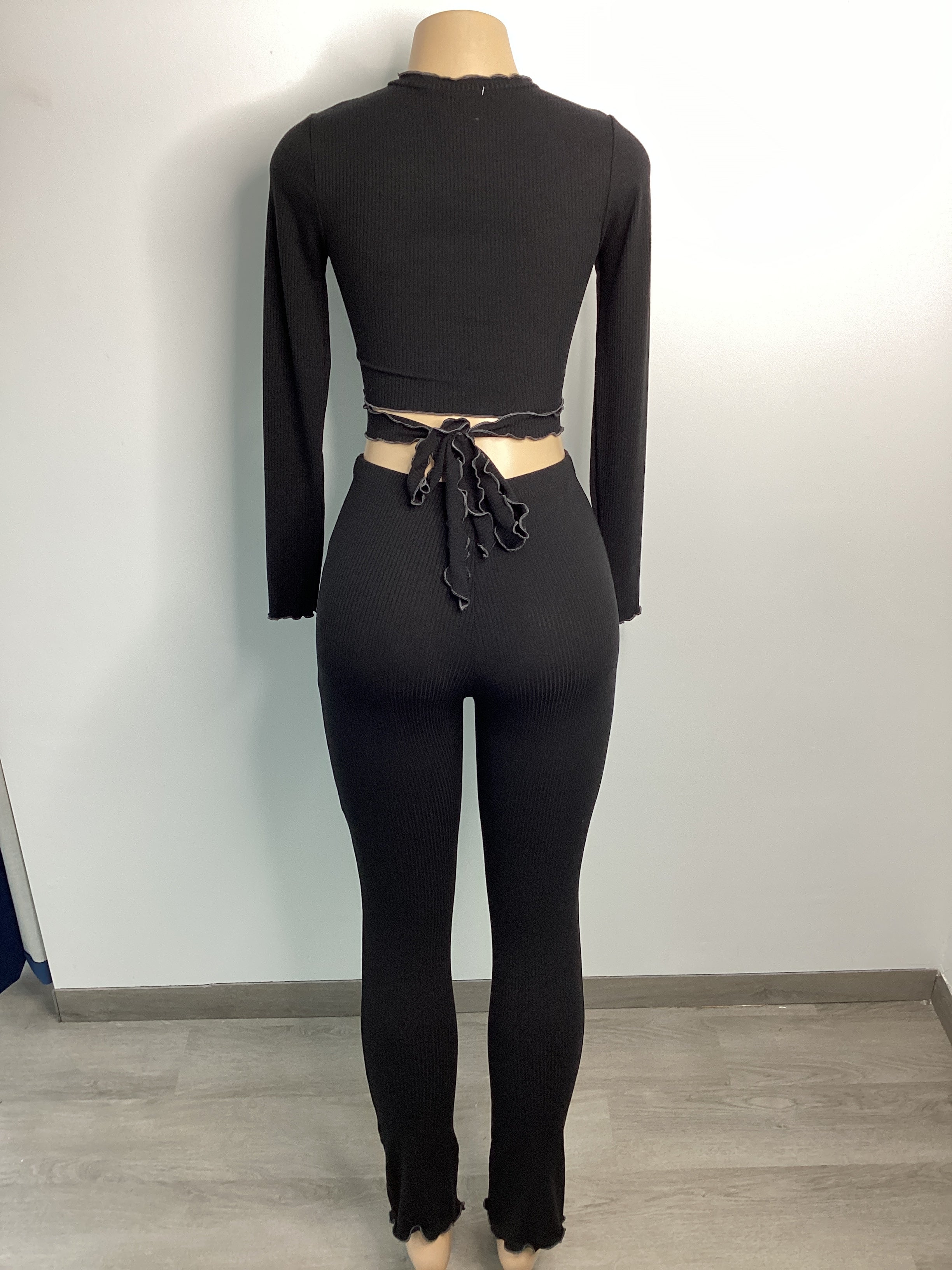 Lettuce Edge Stretch Top Legging Set - Closet Space