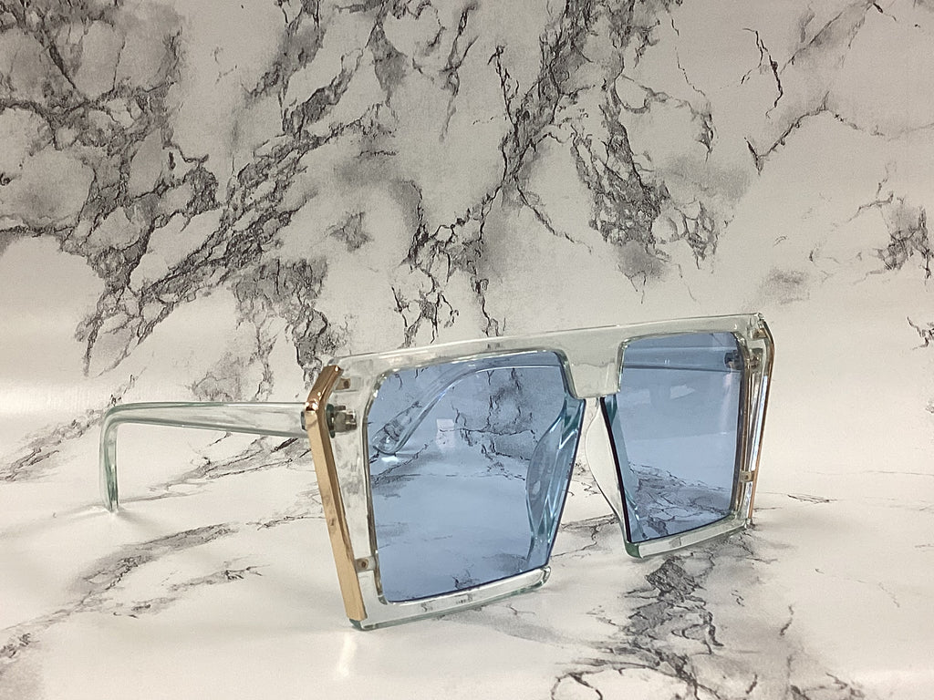 Abstract Square Sunglasses W/ Gold Trim - Closet Space