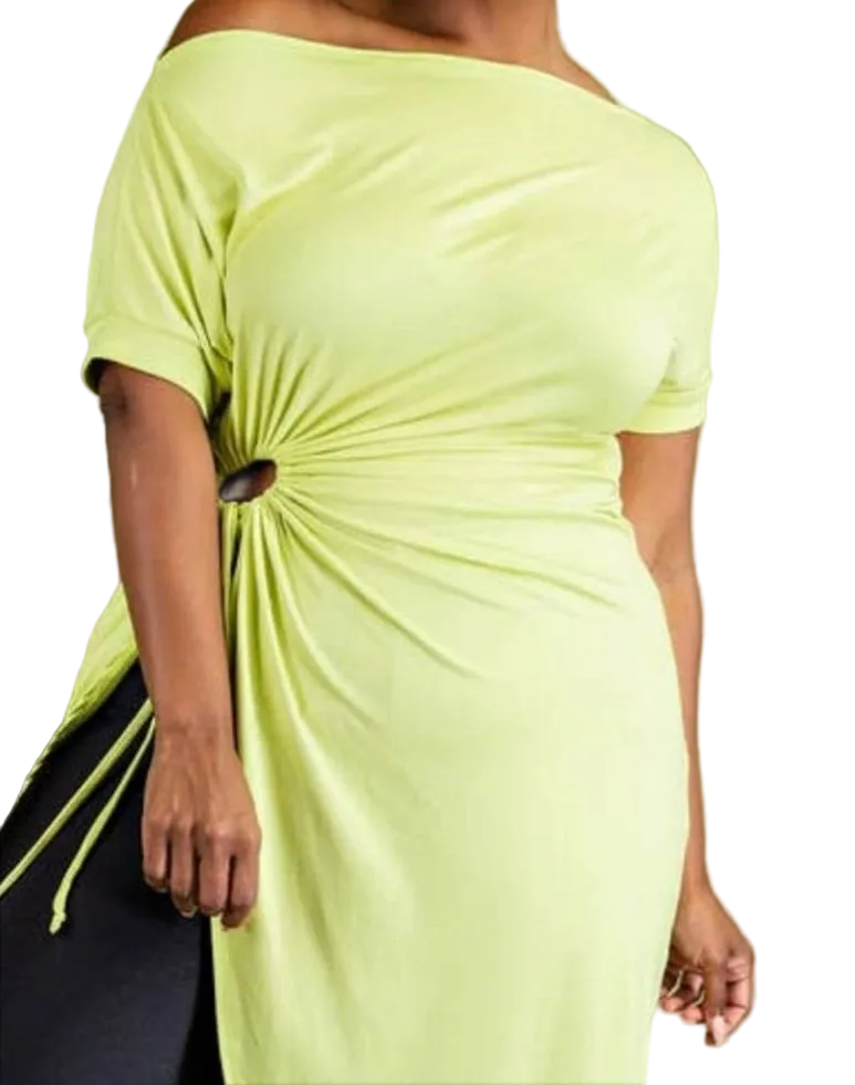 Curvy - Peek A Boo Cinched Tunic