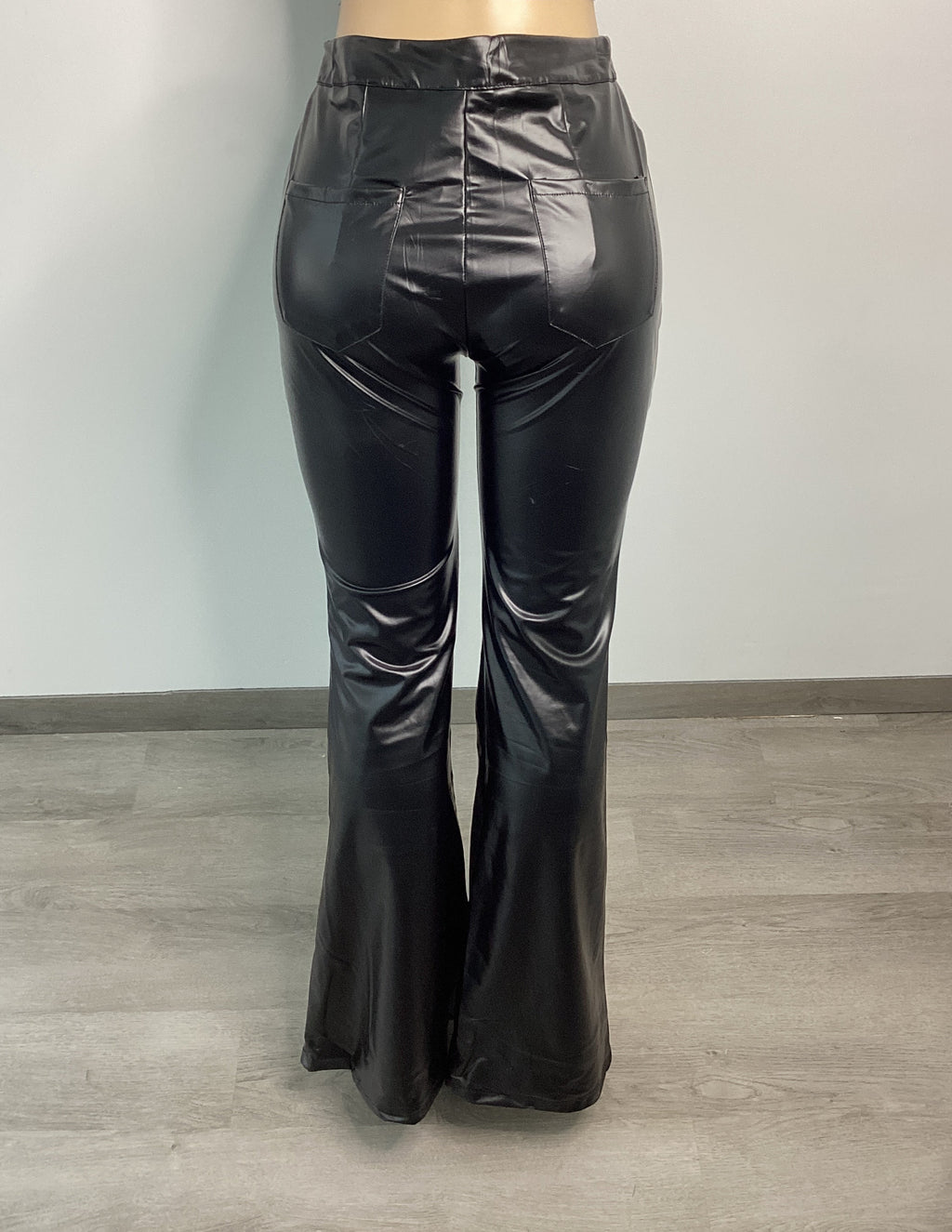 Faux Leather Slim Fit Flare Pant - Closet Space