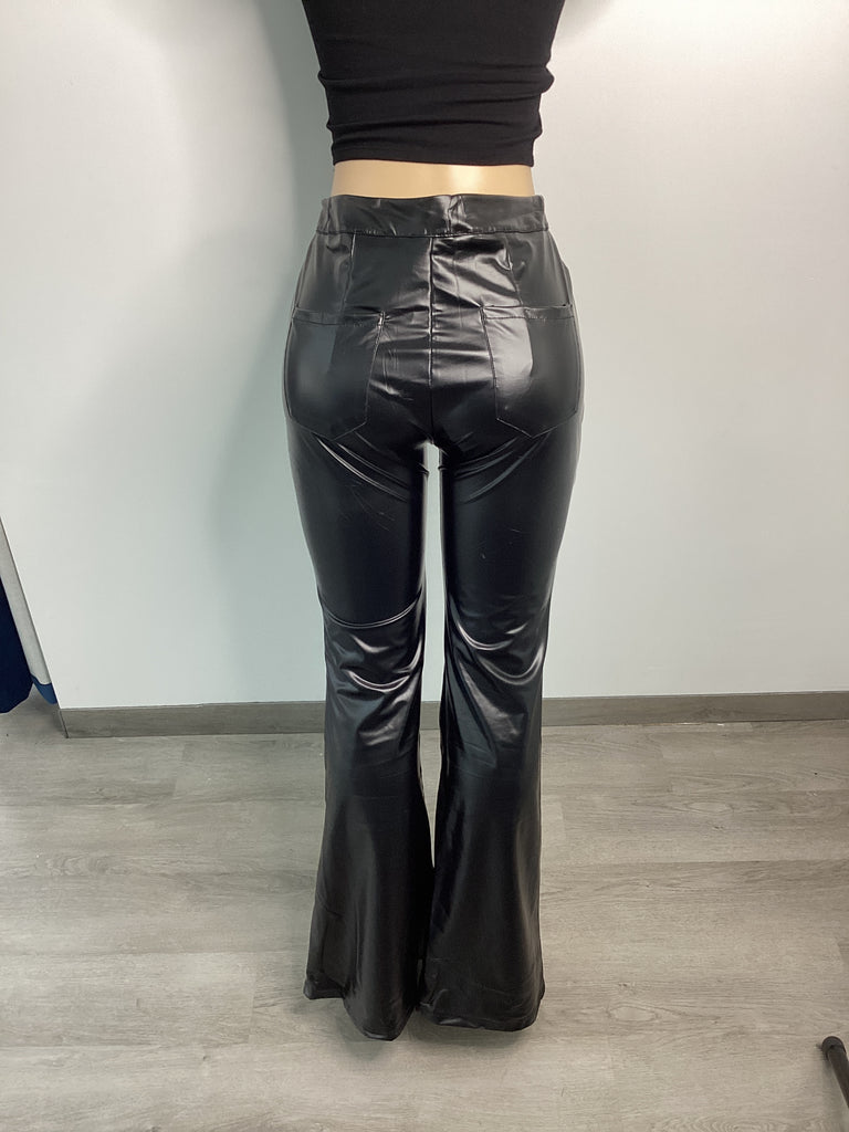 Faux Leather Slim Fit Flare Pant - Closet Space