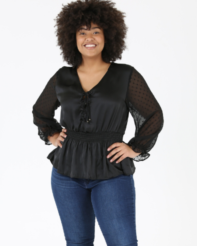 Curvy - Satin Woven Blouse - Closet Space