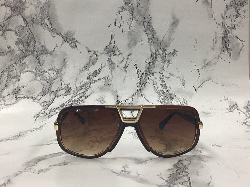 Middle Metal Accented Aviator Sunglasses - Closet Space