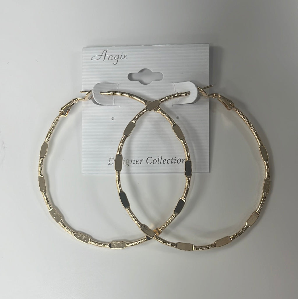 Striped Gold Hoops - Closet Space