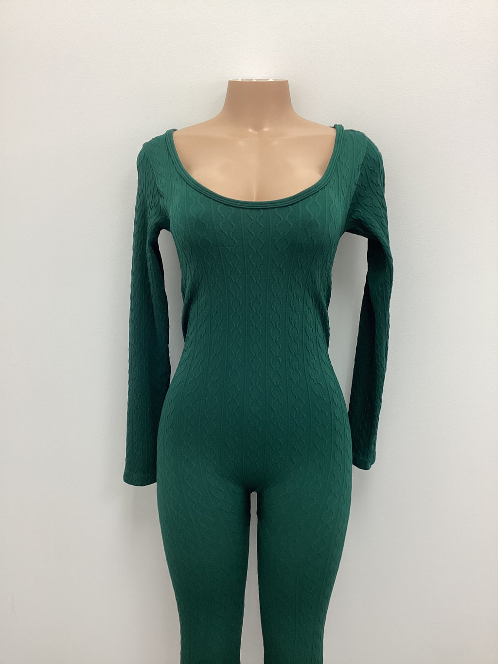 Green Hooded Knit Jumpsuit - Closet Space