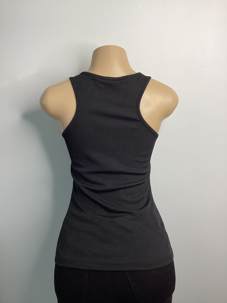 Buttoned Ribbed Tank Top - Closet Space