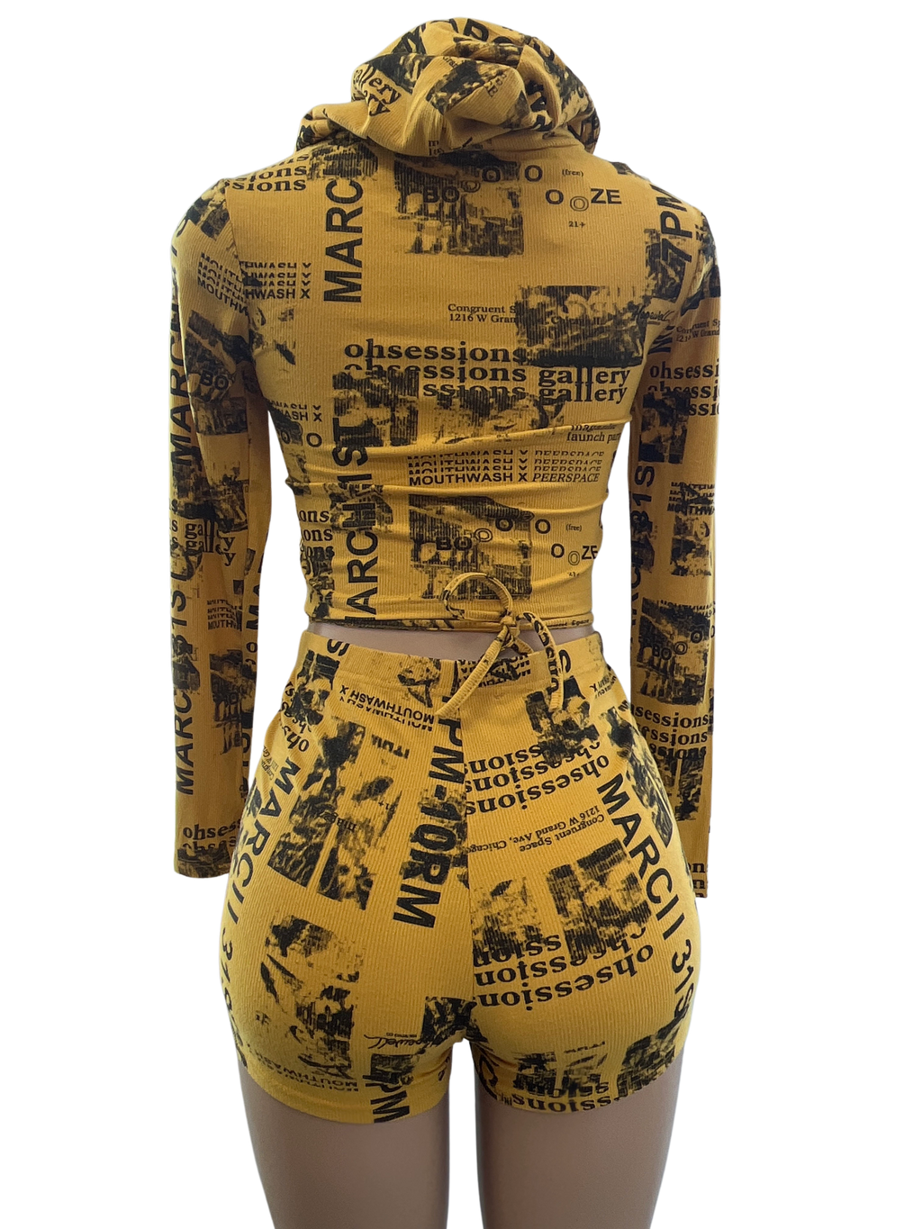 2 Piece Letter Print Hoodie and Shorts - Closet Space