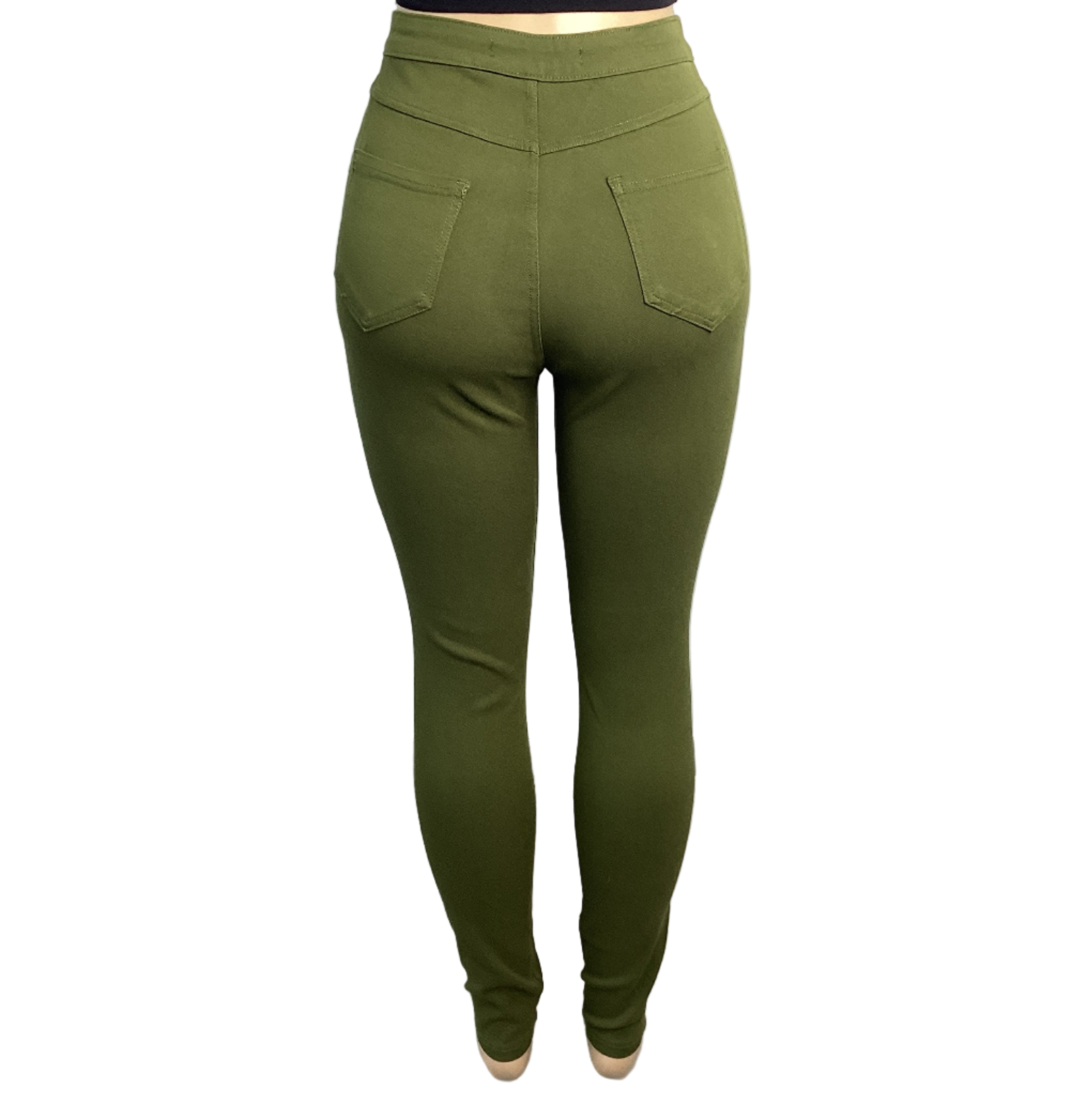 Stretch Color Denim Distressed Jegging