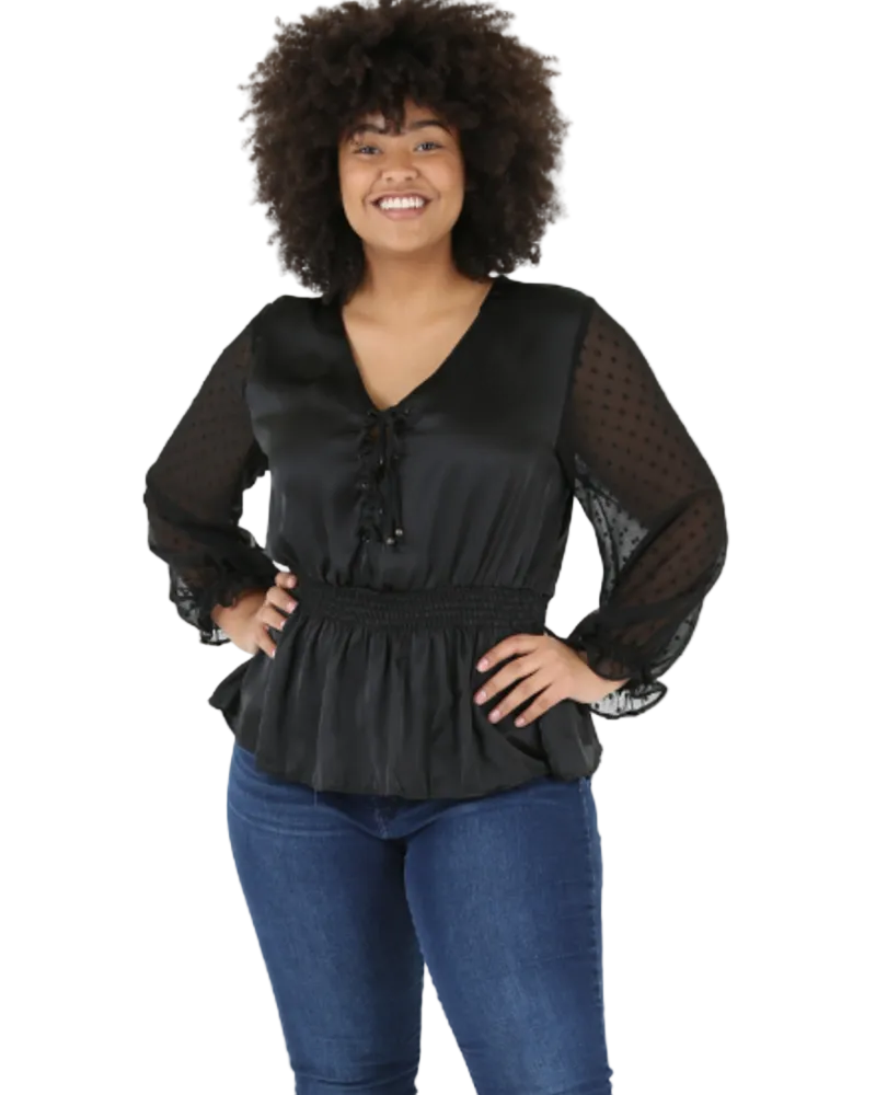 Curvy - Satin Woven Blouse