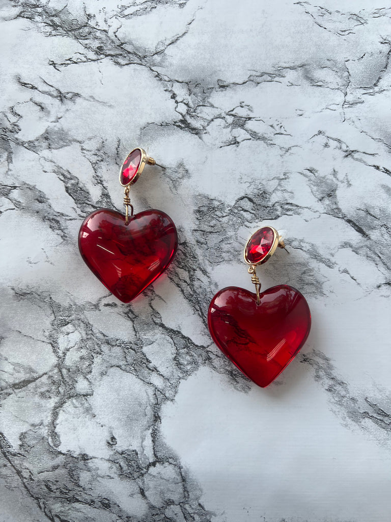 Acrylic Heart Earrings - Closet Space